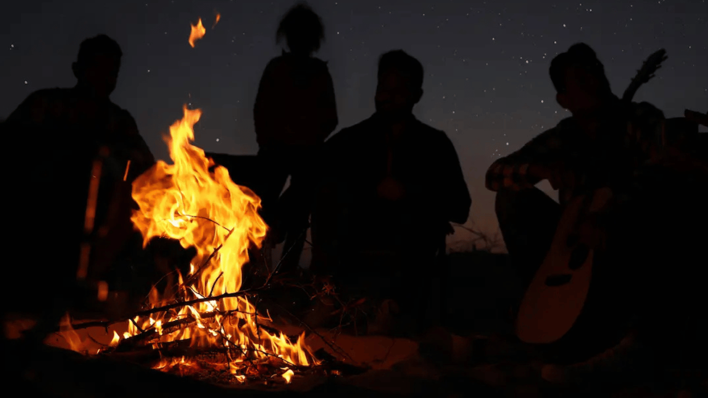 Bonfire under the stars